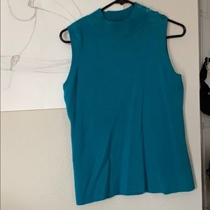 Turtle neck blue top